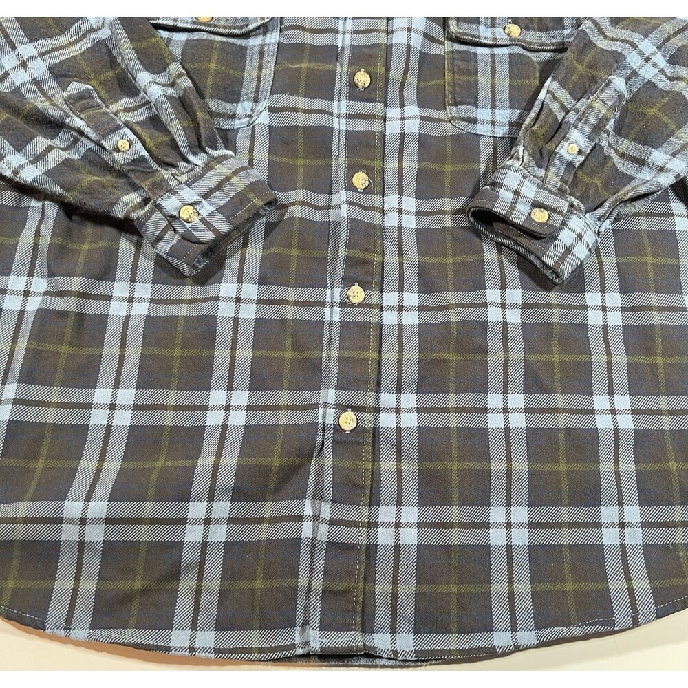 Moose Creek Blue Tartan Plaid Heavyweight Cotton Button Up Flannel Men’s XXL - Picture 2 of 10